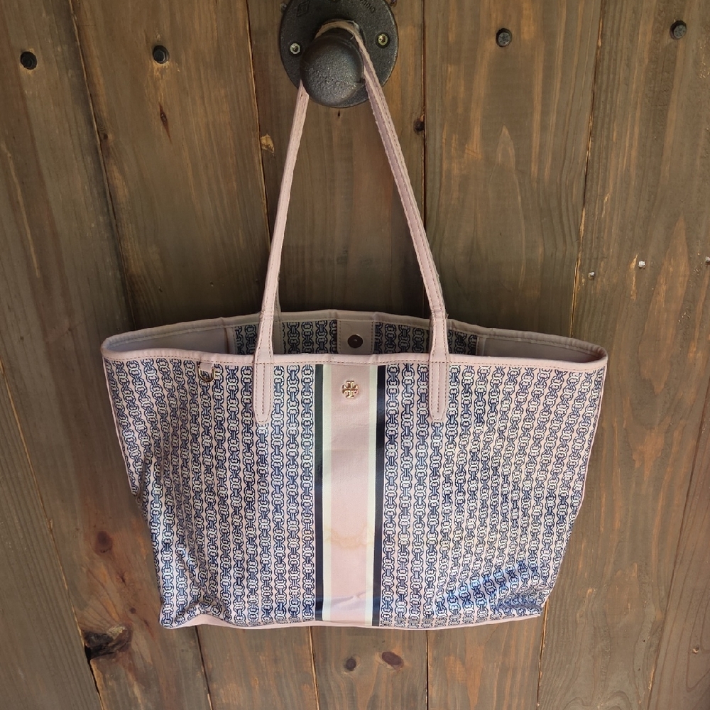Tory Burch Blue and Pink Tote Bag